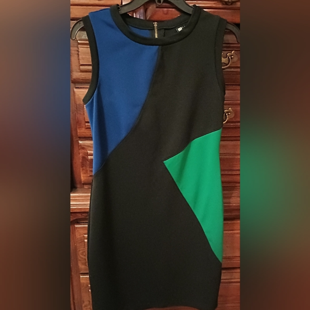 Carole Little Color block Sleeveless Dress - Blue, Black, Green size 6 - Picture 1 of 3